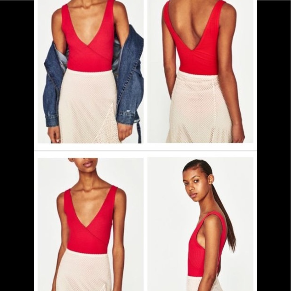 Zara red bodysuit